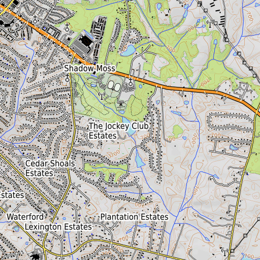 OpenTopoMap map of Pettit Dam, GA