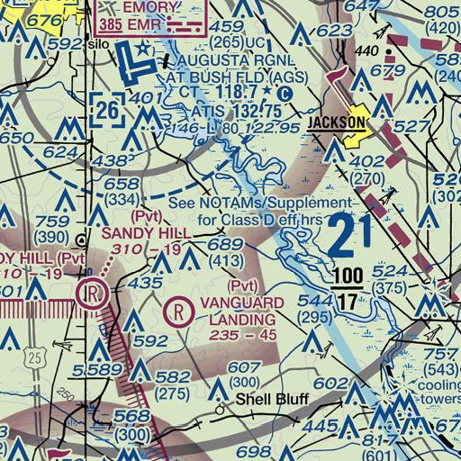 FAA VFR chart of Bennock Millpond Dam, GA