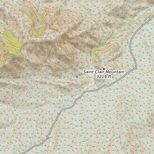 OpenTopoMap map of Saint Clair Spring, AZ