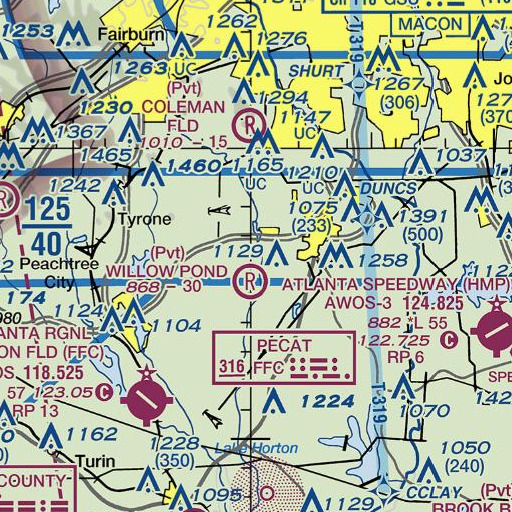 FAA VFR chart of Wellborn Lake Dam, GA