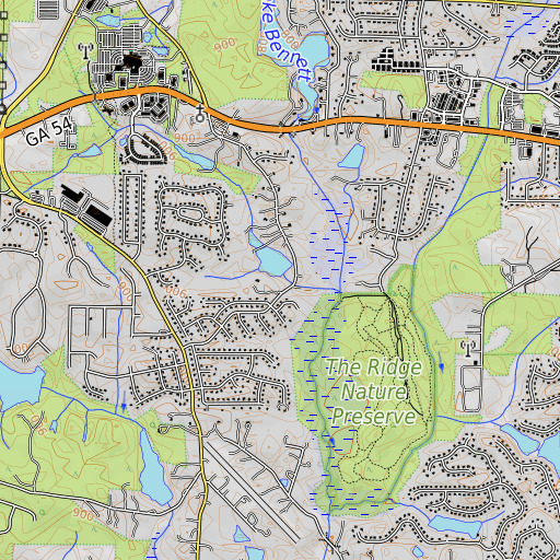 OpenTopoMap map of Wellborn Lake Dam, GA