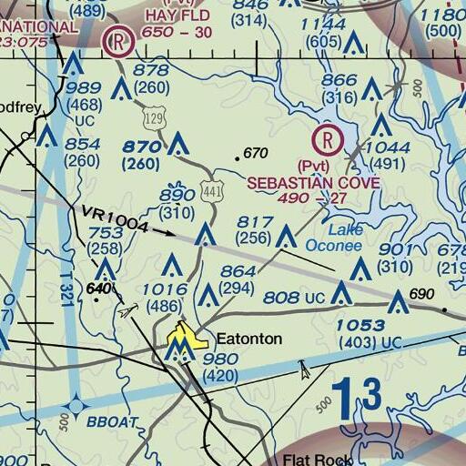 FAA VFR chart of Dodson Pond Dam, GA