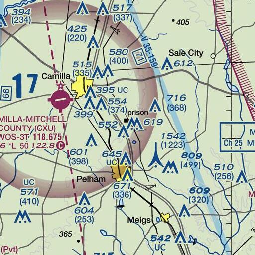 FAA VFR chart of Howell Lake Dam, GA