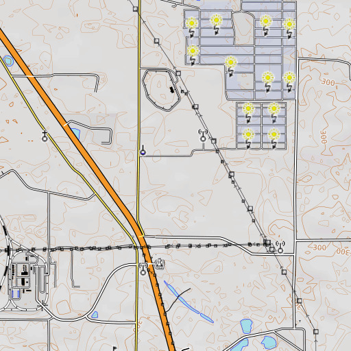 OpenTopoMap map of Howell Lake Dam, GA