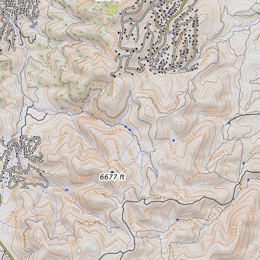 OpenTopoMap map of Section Twelve Spring, AZ