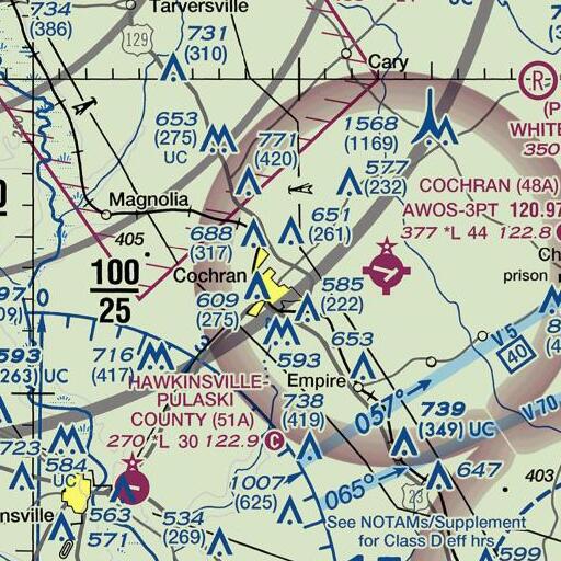 FAA VFR chart of Bleckley County High School, GA
