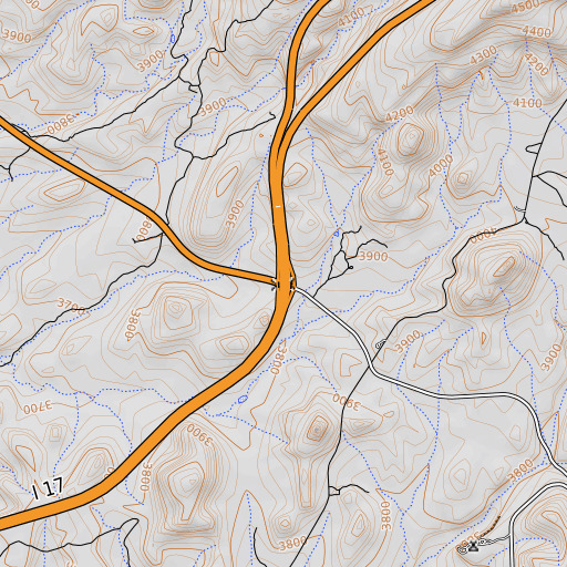 OpenTopoMap map of Sedona Interchange, AZ