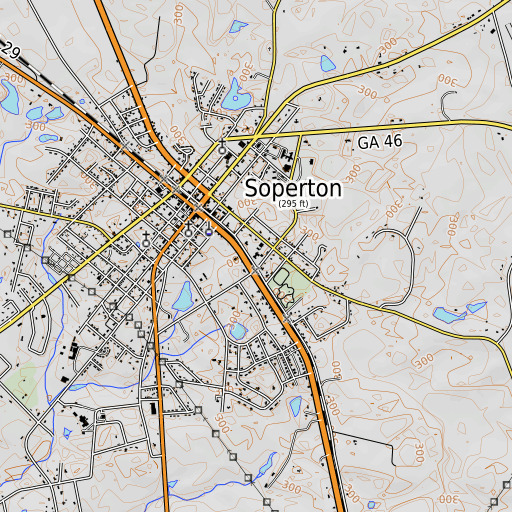 OpenTopoMap map of Treutlen Primary School, GA