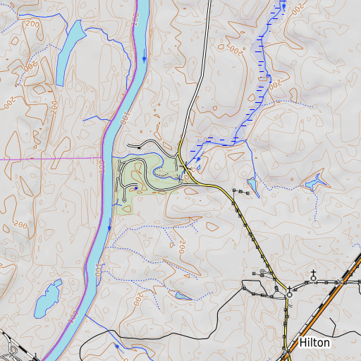 OpenTopoMap map of Coheelee Creek Covered Bridge, GA