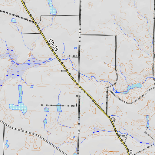 OpenTopoMap map of Union School (historical), GA
