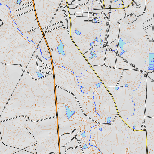 OpenTopoMap map of Virgle Branch, GA