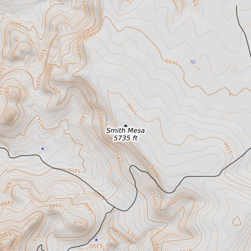 OpenTopoMap map of Smith Mesa, AZ