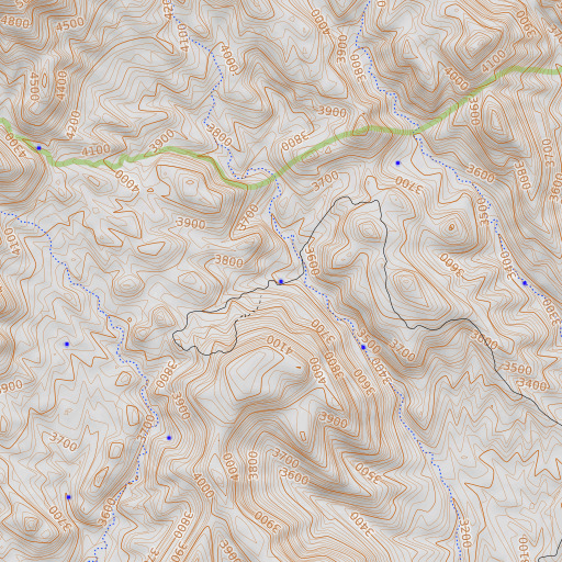 OpenTopoMap map of Soda Spring Number Two, AZ