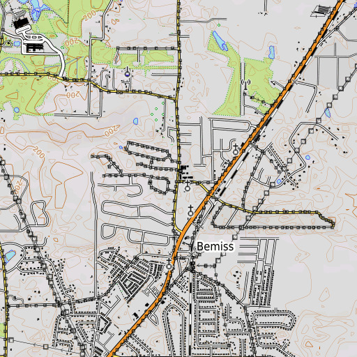 OpenTopoMap map of Pine Grove Elementary School, GA