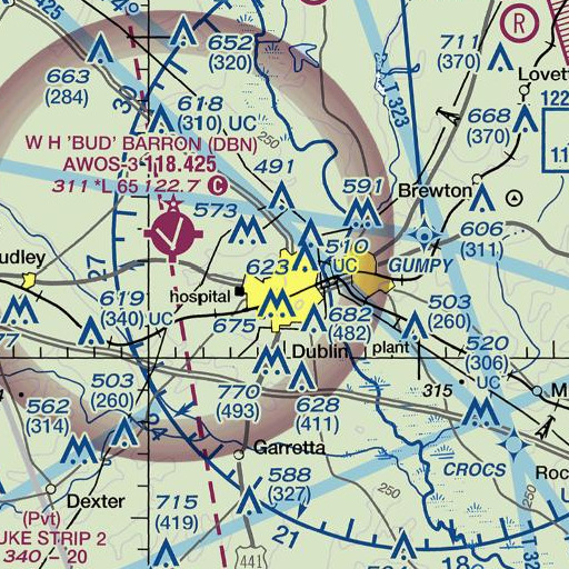 FAA VFR chart of Oconee Regional Library, GA