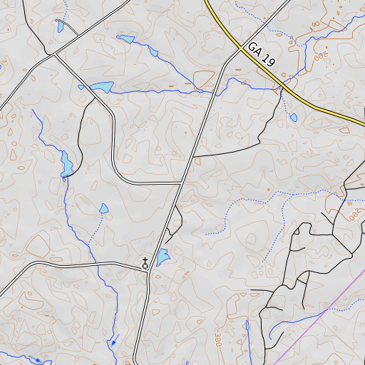 OpenTopoMap map of White Spring School (historical), GA
