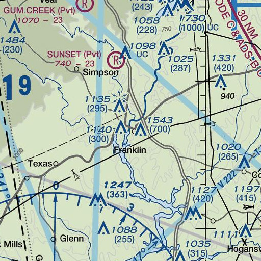 FAA VFR chart of Franklin Bridge, GA