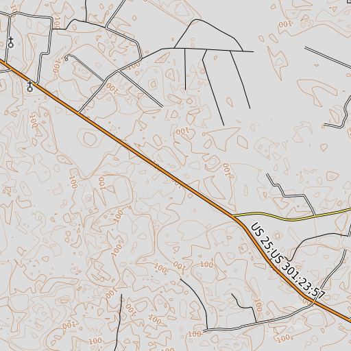 OpenTopoMap map of Central School (historical), GA