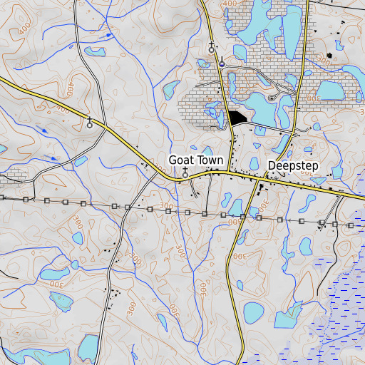 OpenTopoMap map of Deepstep Cemetery, GA