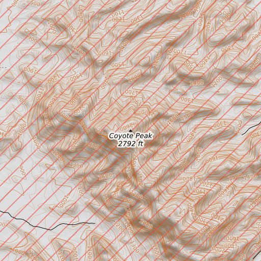 OpenTopoMap map of Coyote Peak, AZ