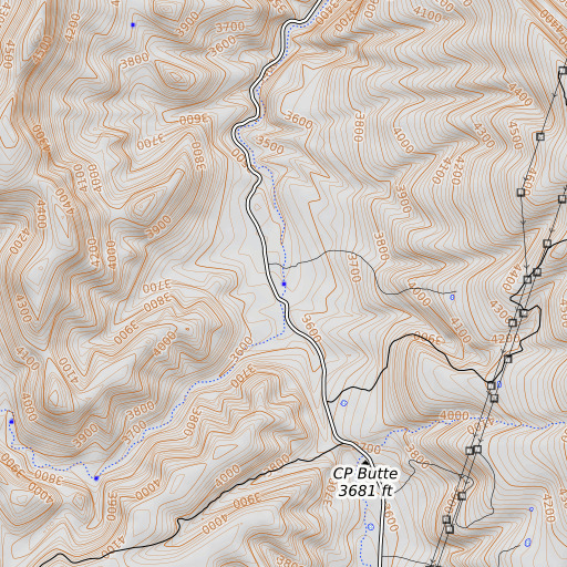 OpenTopoMap map of Stone Camp Spring, AZ