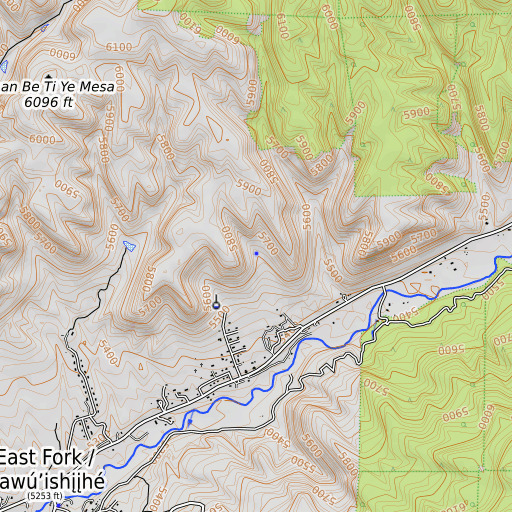 OpenTopoMap map of Coyote Spring, AZ
