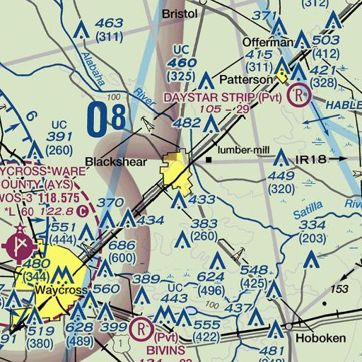 FAA VFR chart of Blackshear Memorial Library, GA