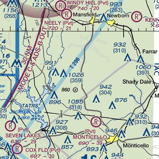 FAA VFR chart of Prospect Cemetery, GA