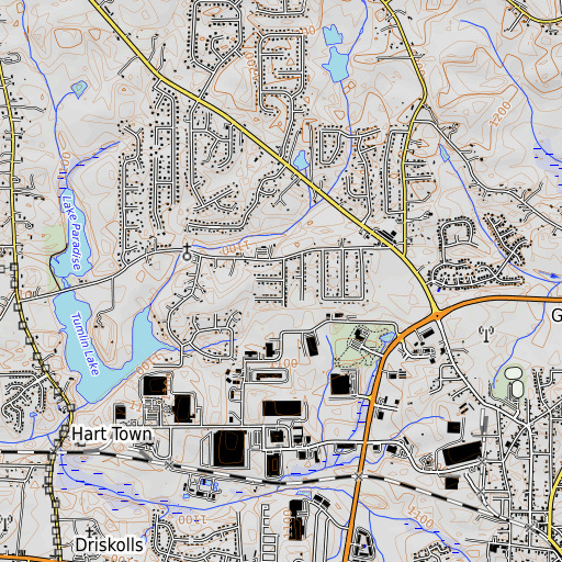 OpenTopoMap map of Rolling View Estates, GA