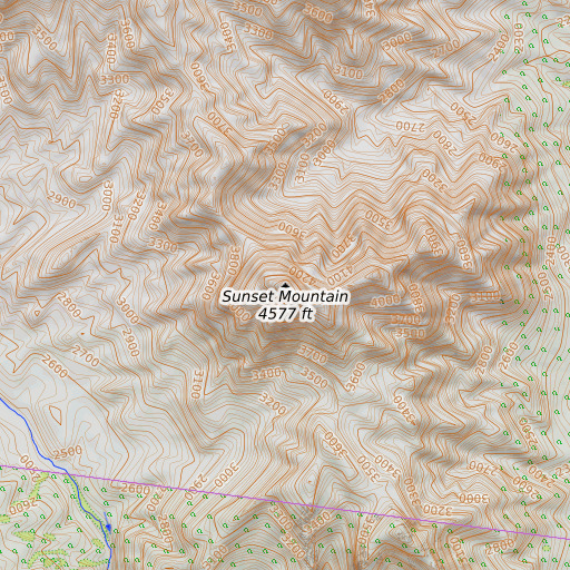 OpenTopoMap map of Sunset Mountain, AZ