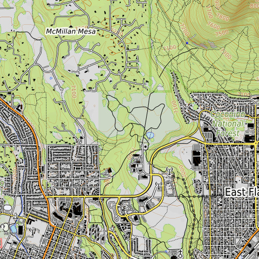 OpenTopoMap map of Switzer Mesa, AZ