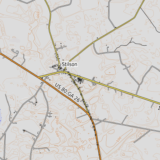 OpenTopoMap map of Stilson Elementary School, GA
