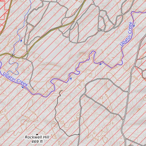 OpenTopoMap map of Turkey Ford, GA