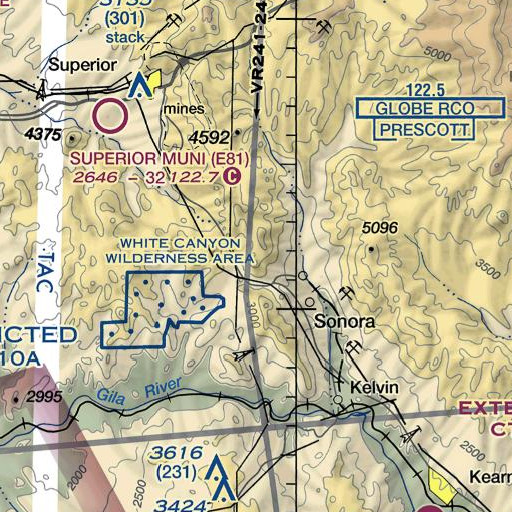 FAA VFR chart of Teapot Mountain, AZ