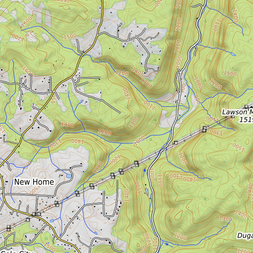 OpenTopoMap map of Murphy Mine, GA