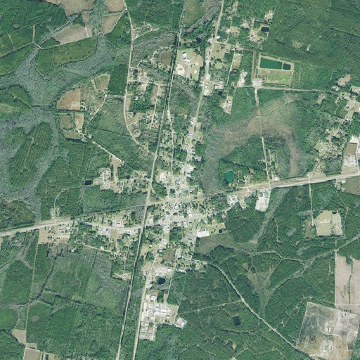 Aerial imagery of Nahunta Post Office, GA