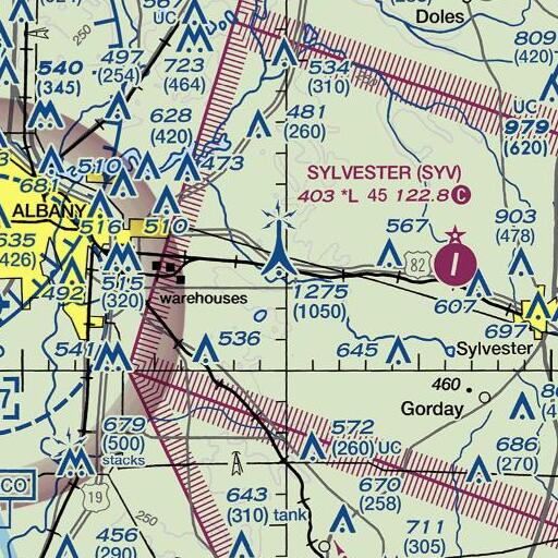 FAA VFR chart of WGPC-FM (Albany), GA