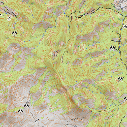 OpenTopoMap map of Thunder Mine, AZ