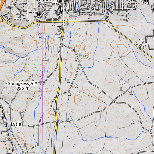 OpenTopoMap map of Deshier Monument, GA
