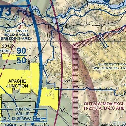 FAA VFR chart of Tims Saddle, AZ