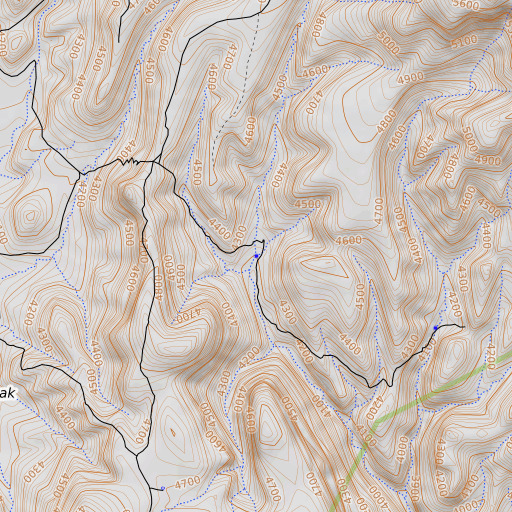 OpenTopoMap map of Tin House Spring, AZ