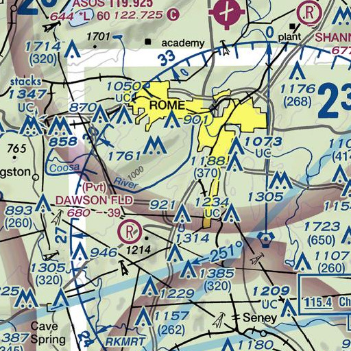 FAA VFR chart of Blacks Bluff, GA