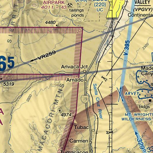 FAA VFR chart of Toros Wash, AZ