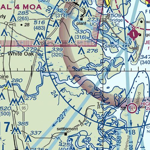 FAA VFR chart of Bailey Cut, GA