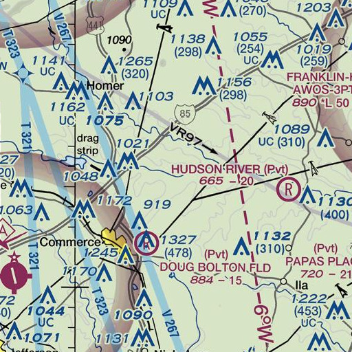 FAA VFR chart of Beaverdam Creek, GA