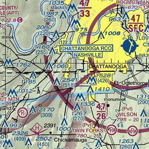 FAA VFR chart of Blowing Spring, GA
