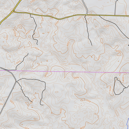 OpenTopoMap map of Carters Pond, GA