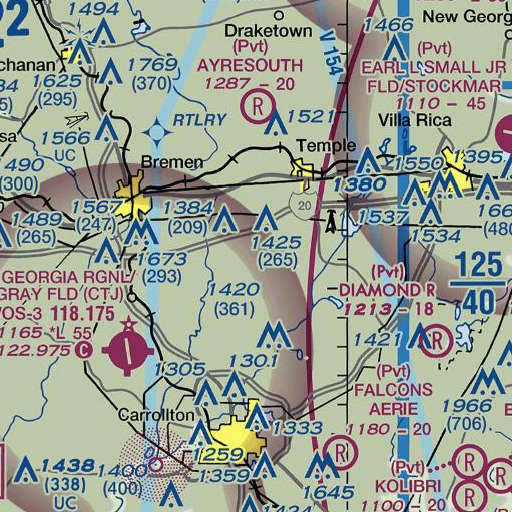 FAA VFR chart of Center Point, GA