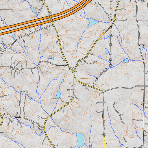 OpenTopoMap map of Center Point, GA