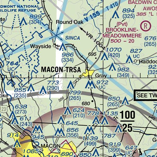 FAA VFR chart of Clinton, GA